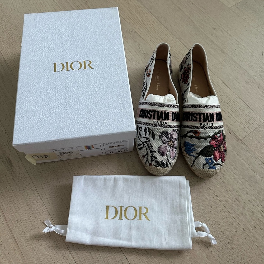 NIB Dior Granville Espadrilles in Mutlicolor Floral